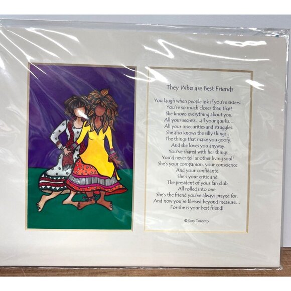 They Who Are Best Friends Art Print By Suzy Toronto Inspirational Wall Decor - Picture 1 of 5